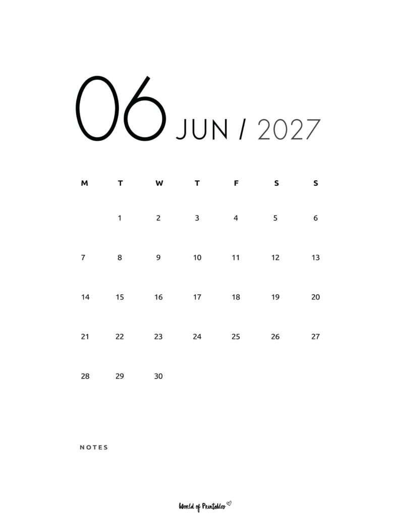 Printable June 2027 Calendar Design 69