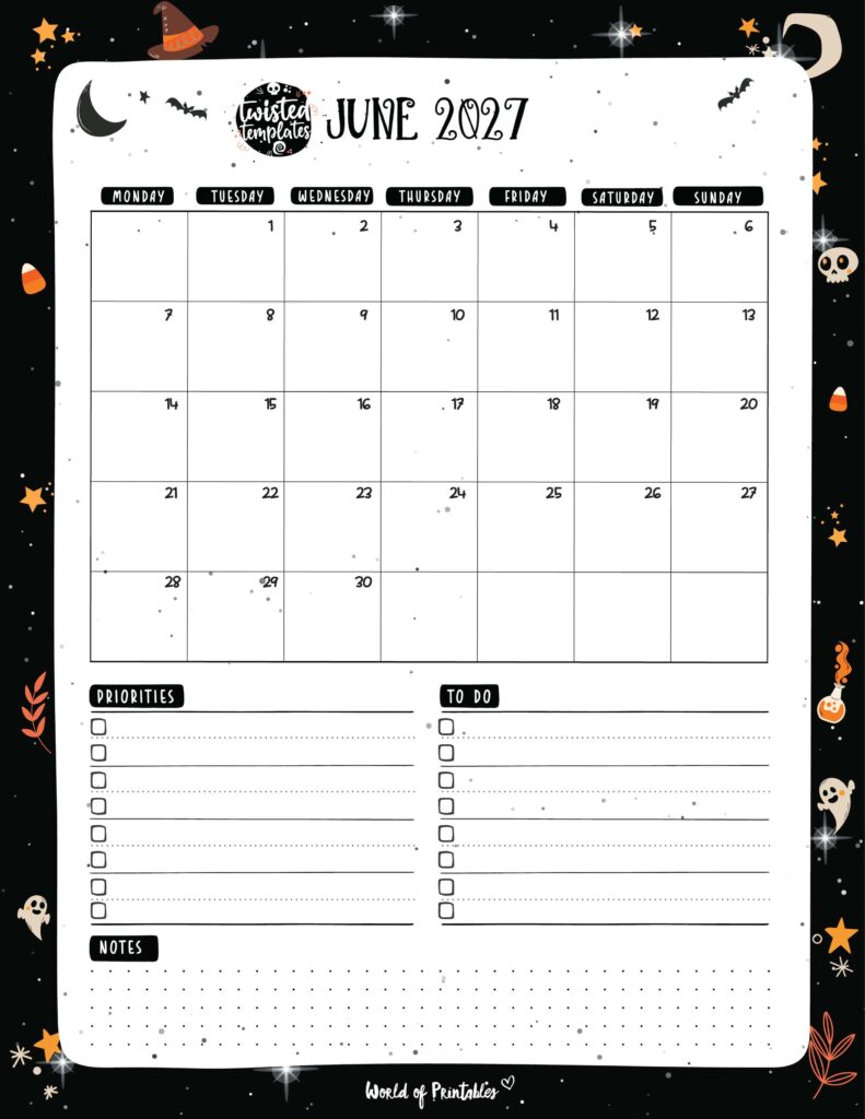 Printable June 2027 Calendar Design 87