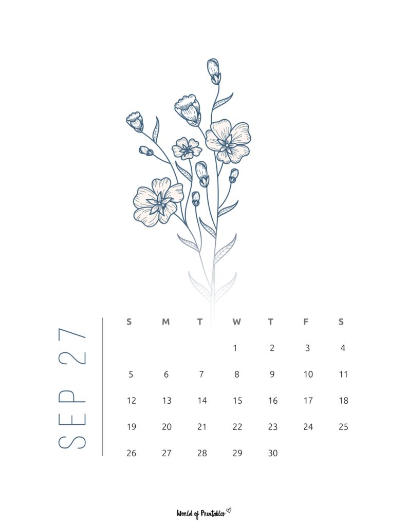 Printable September 2027 Calendar Design 17
