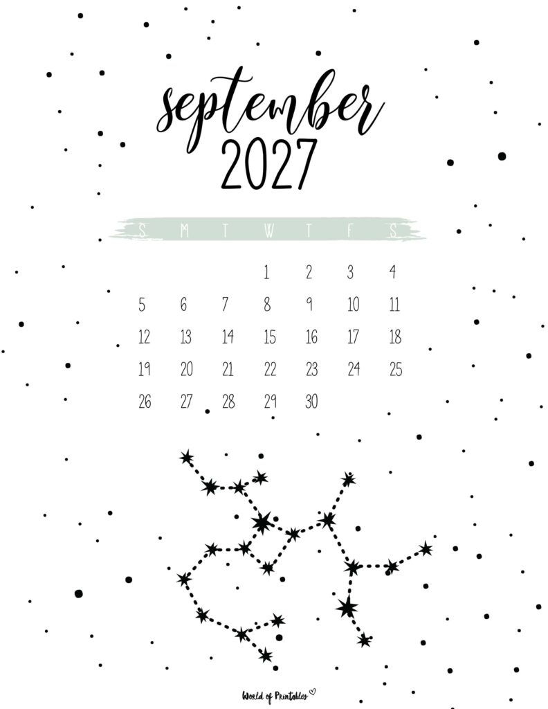 Printable September 2027 Calendar Design 24