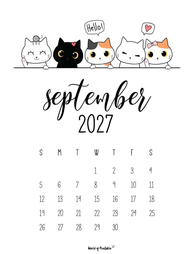 Printable September 2027 Calendar Design 29