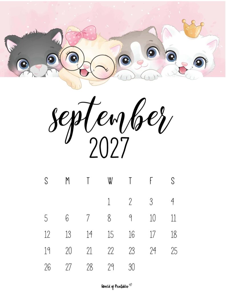 Printable September 2027 Calendar Design 33