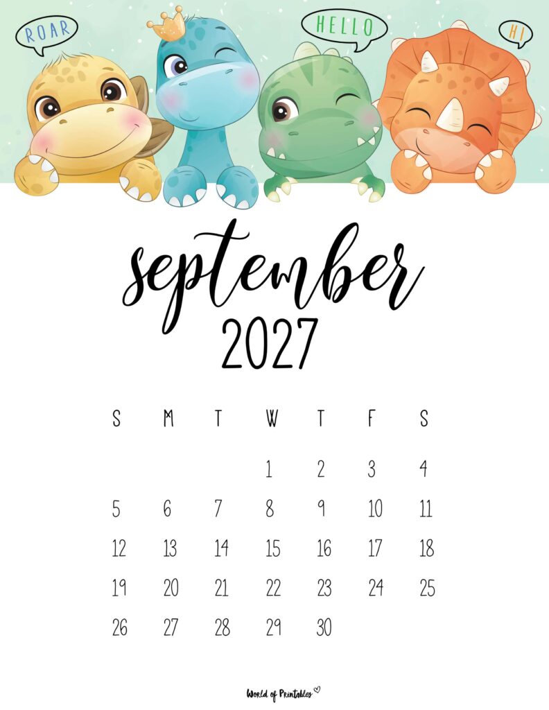 Printable September 2027 Calendar Design 35