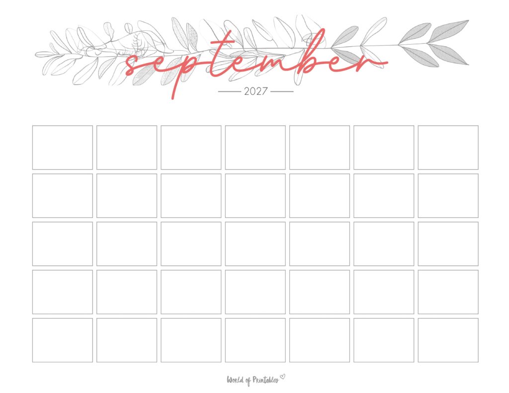 Printable September 2027 Calendar Design 366