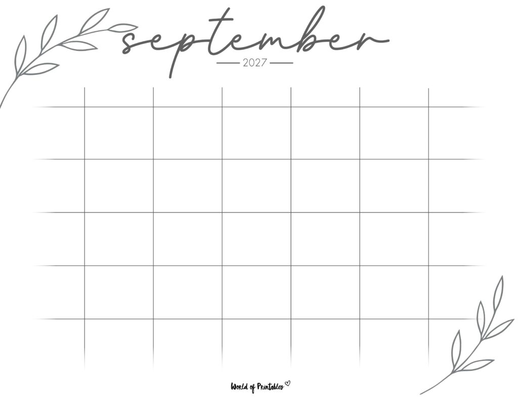 Printable September 2027 Calendar Design 367