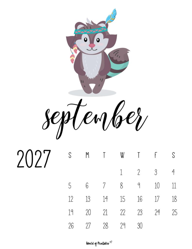 Printable September 2027 Calendar Design 37