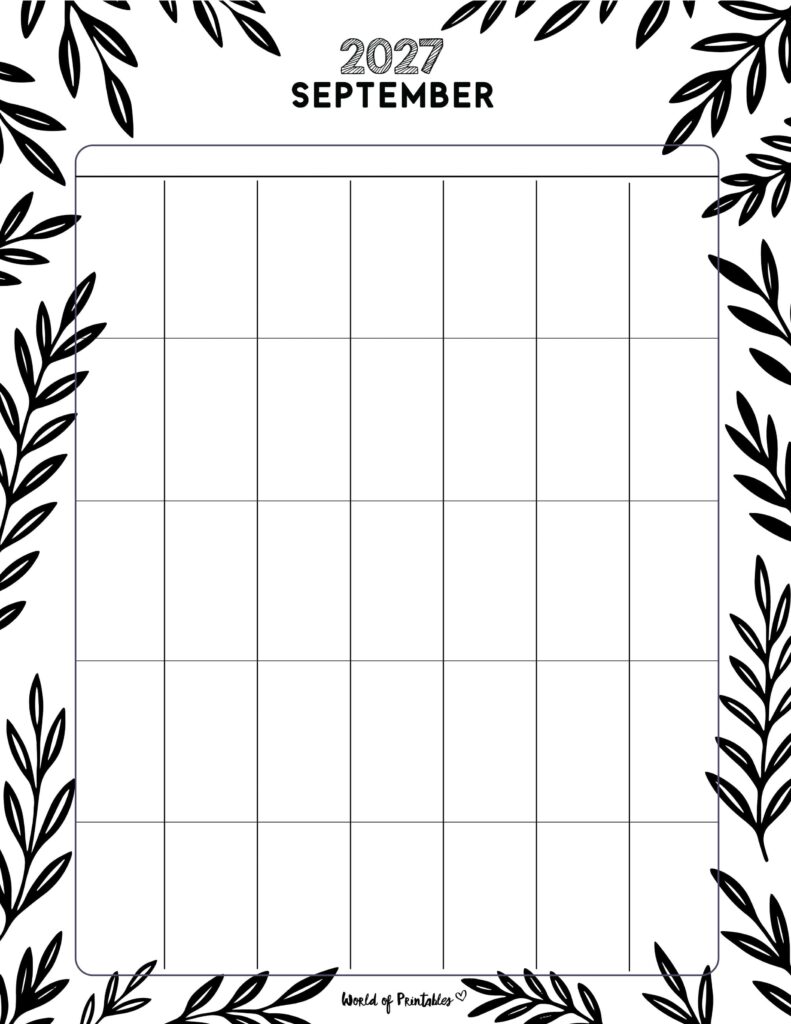 Printable September 2027 Calendar Design 370