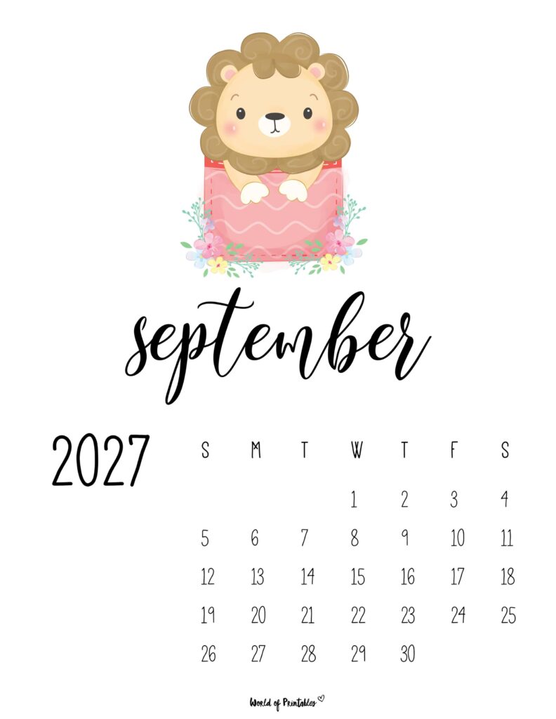 Printable September 2027 Calendar Design 38