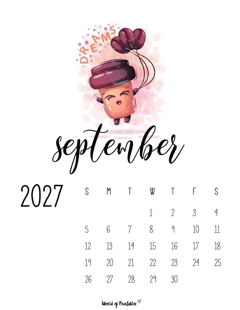 Printable September 2027 Calendar Design 44