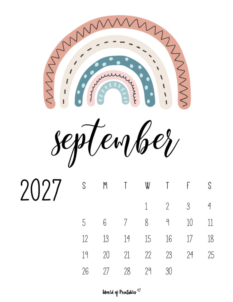 Printable September 2027 Calendar Design 51