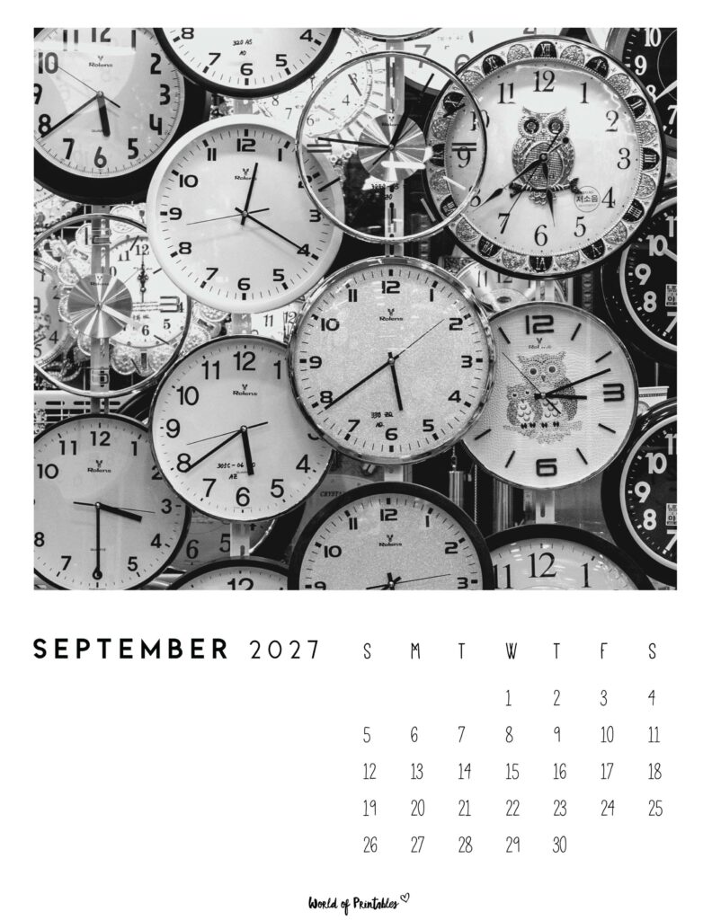 Printable September 2027 Calendar Design 56