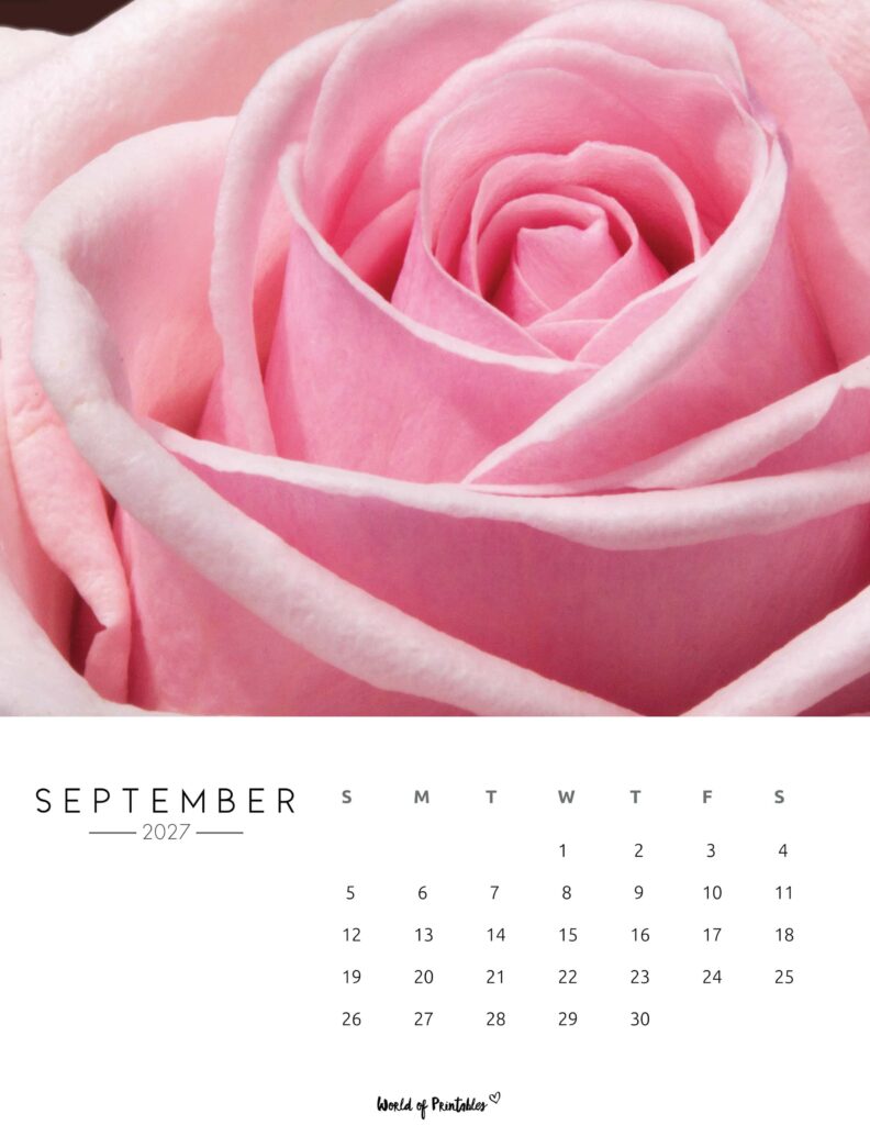 Printable September 2027 Calendar Design 57