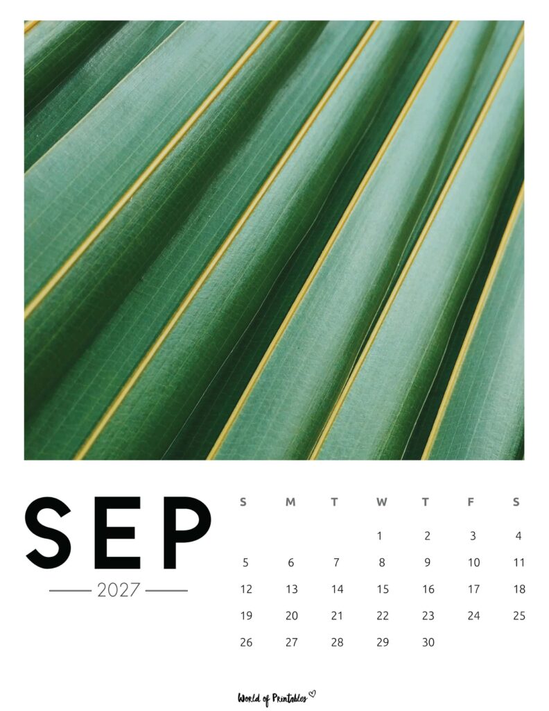 Printable September 2027 Calendar Design 58