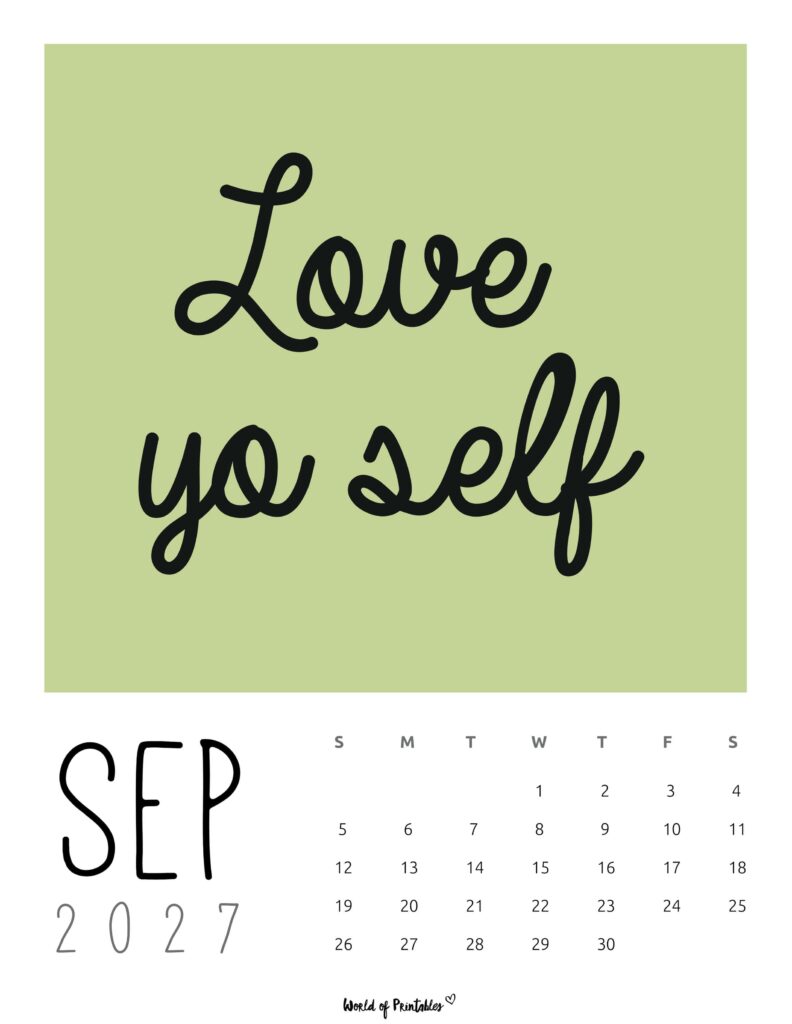 Printable September 2027 Calendar Design 60