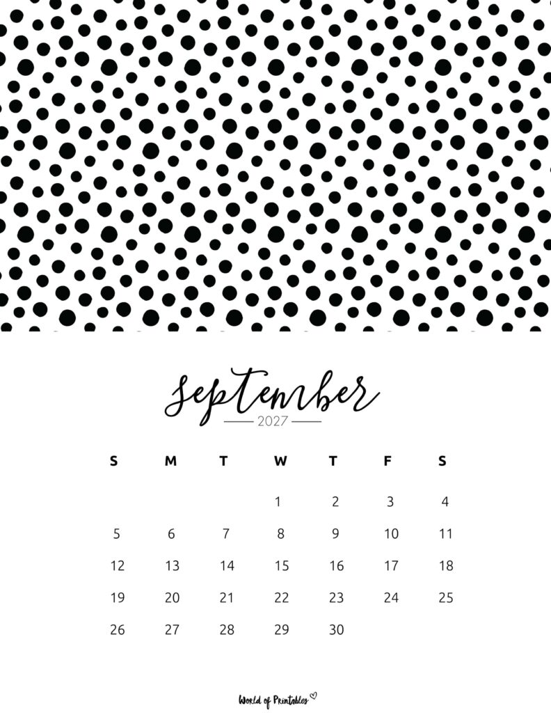 Printable September 2027 Calendar Design 61
